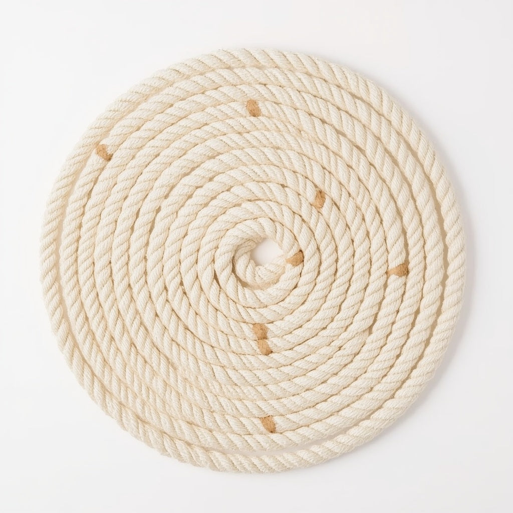 Macrame Cotton Plant Hanger, 35 Inch Hand-Knotted Hanging Plant Holder with Wooden Beads