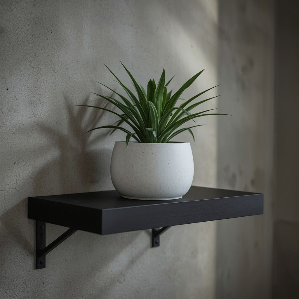 Concrete Minimalist Planter, 5 Inch Round Light Gray Plant Pot with Drainage Hole